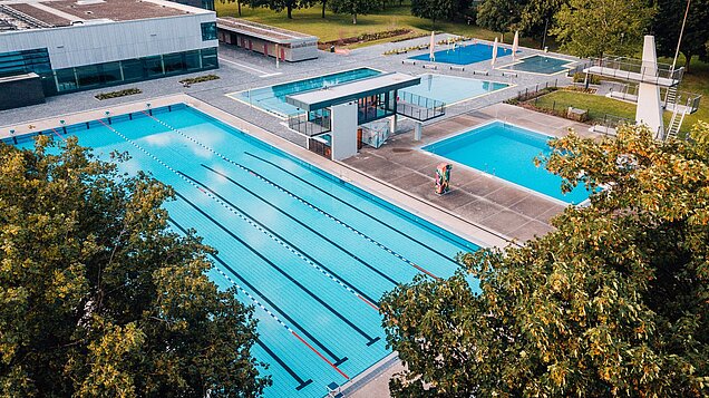 Das Allwetterbad von oben