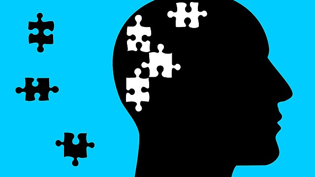 Kopf mit Puzzleteilen