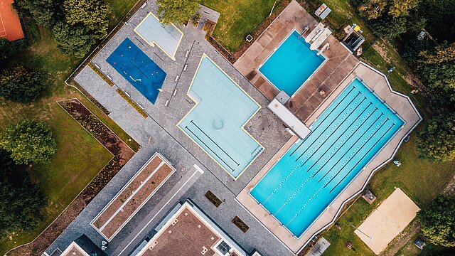 Das Allwetterbad von oben