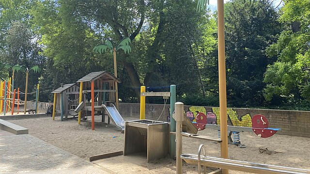 Der Kleinkindbereich auf dem Spielplatz 