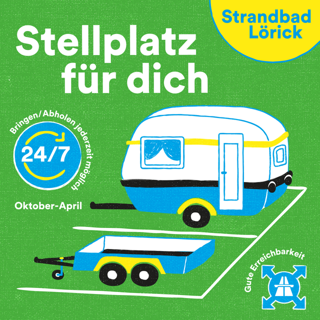 Grafik mir Stellplatz und Wohnmobil